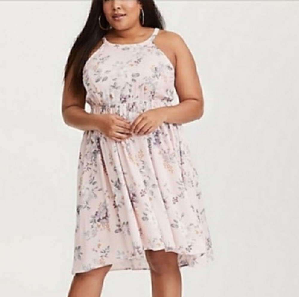 Torrid Pink Floral Halter dress sz 2